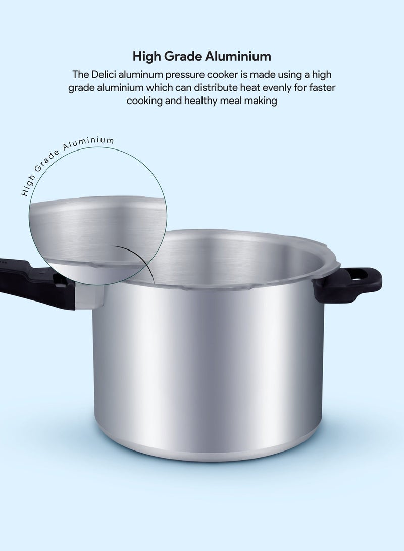 ديليتشي 5لترات طنجرة ضغط بدون تنقيط سعة 5 لتر (ADPC5E) - ألومنيوم بكر ممتاز، تحكم ذكي في الانسكاب، تسخين حراري عالي، منظم الجودة، غطاء مانع للتسرب، مقبض مقاوم للحرارة، قاعدة مضادة للانتفاخ None - Image 3